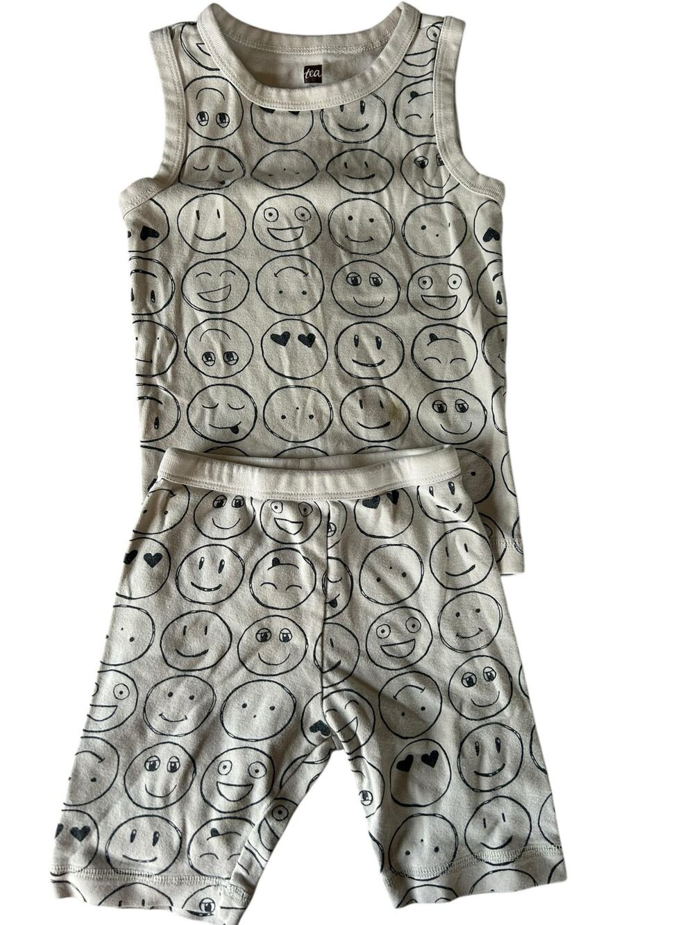 Tea Collection smile face pajams size 5